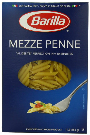 Pasta, Mezze Penne, Barilla